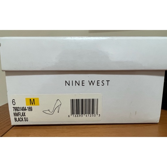 [Nine West] Black Suede Flax Pointy Toe Pumps - Picture 3 of 6